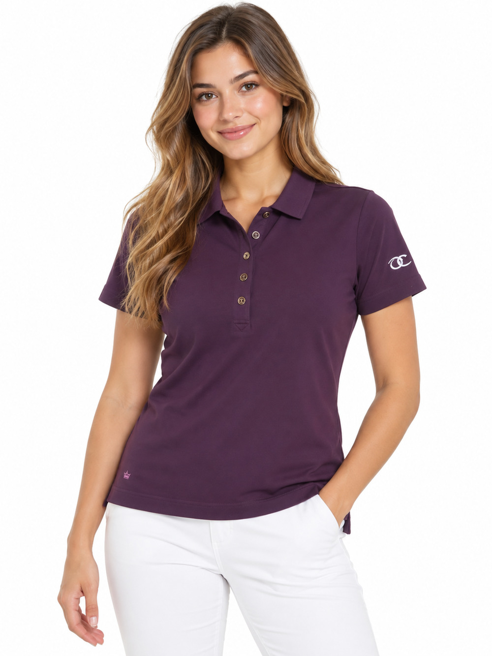 Peter Millar Crown Golf Polo Shirt Womens Size S Logo Moisture Management Sheer